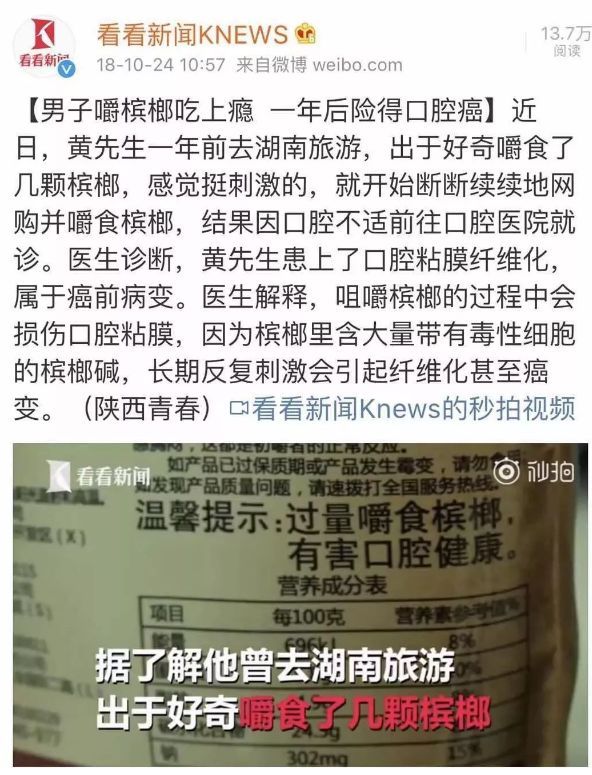 檳榔，中國(guó)6000萬(wàn)人的噩夢(mèng)！有人在辯解，有人渾然不覺(jué)！