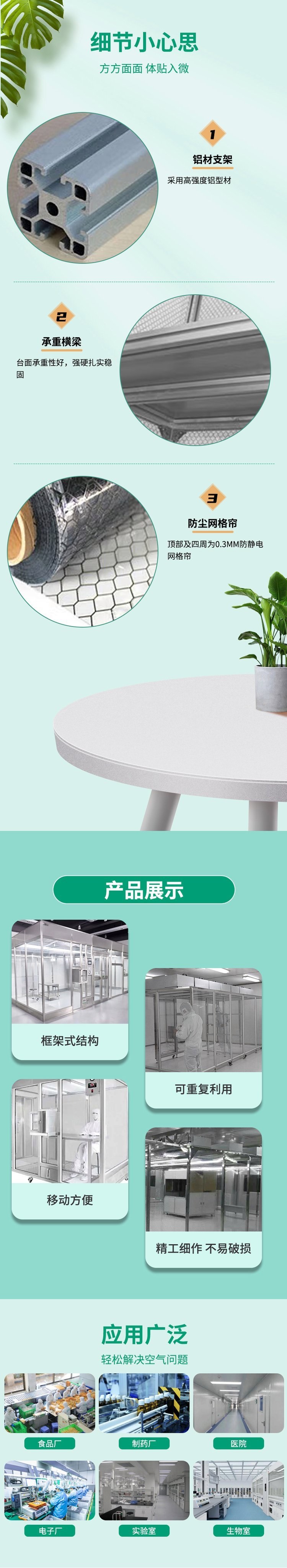 百級(jí)潔凈棚 凈化模塊 千級(jí)凈化棚 無(wú)塵車間 可移動(dòng)能拓展